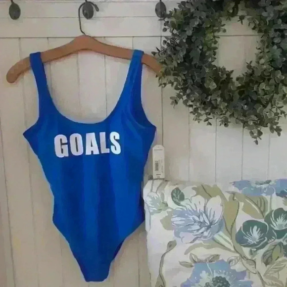 GOALS Cobalt Blue One Piece Tank Swimsuit - Picture 2 of 5